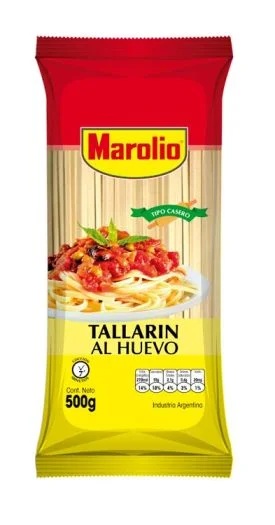 Fideos  "Marolio" Tallarín al huevo x500 gr